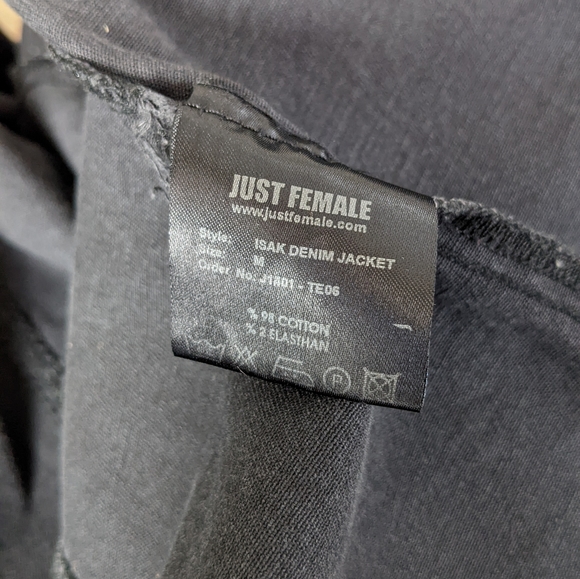 Just Female black oversized denim jacket - Picture 6 of 6